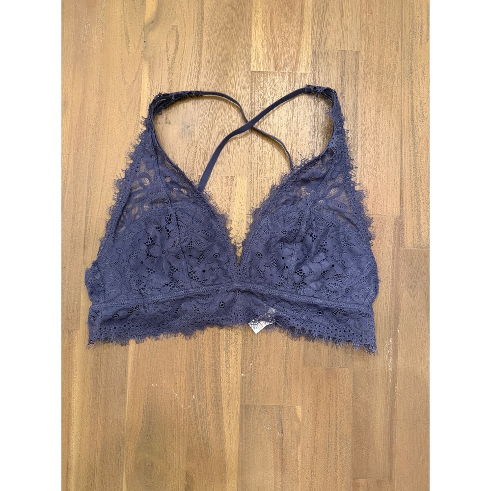 Aerie Lace Bralette Navy Blue Strappy Bralette M‎